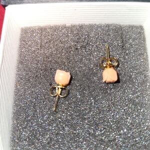 Women's Pink Coral Stud Earrings
